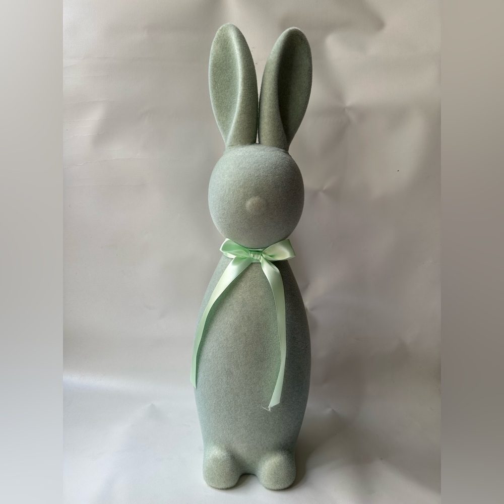 28” XL Flocked Mint Green Sage Bunny Figurine